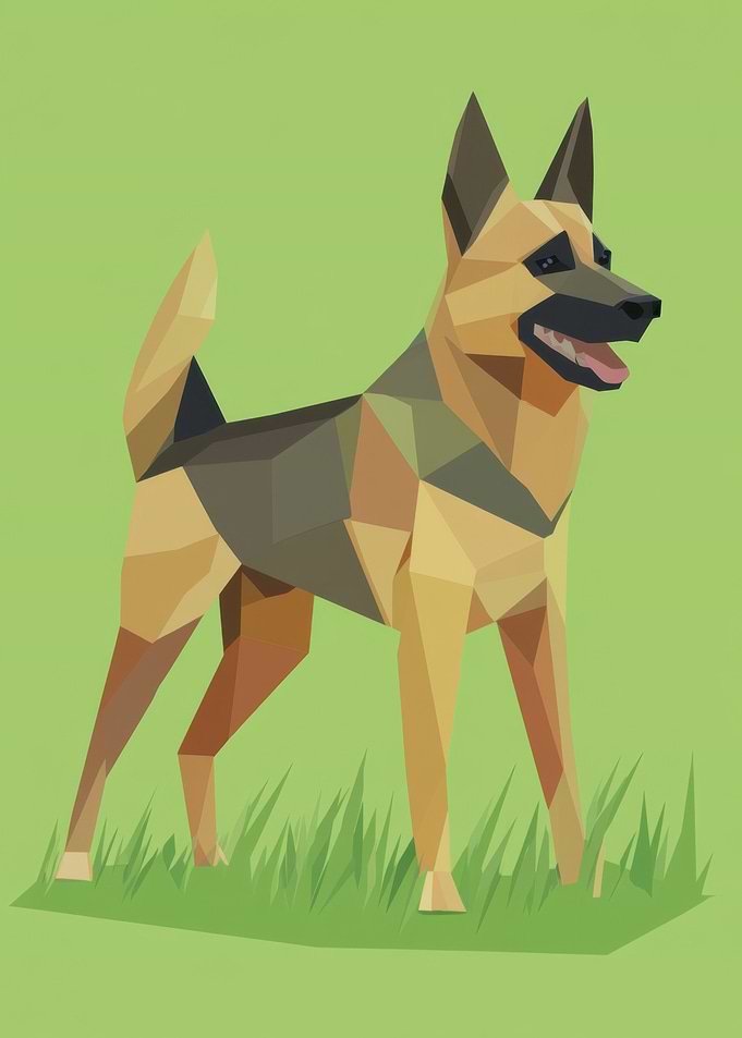 Geometric German Shepherd