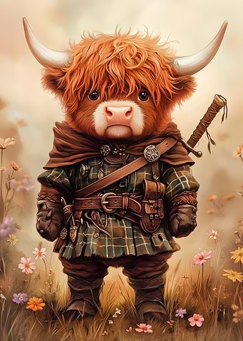 Highland Cow Warrior