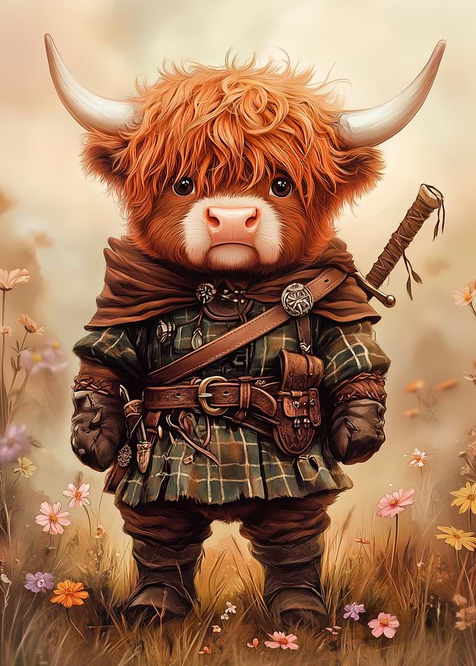 Highland Cow Warrior