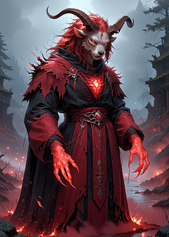 Demonic Goat and Wolf like Figure