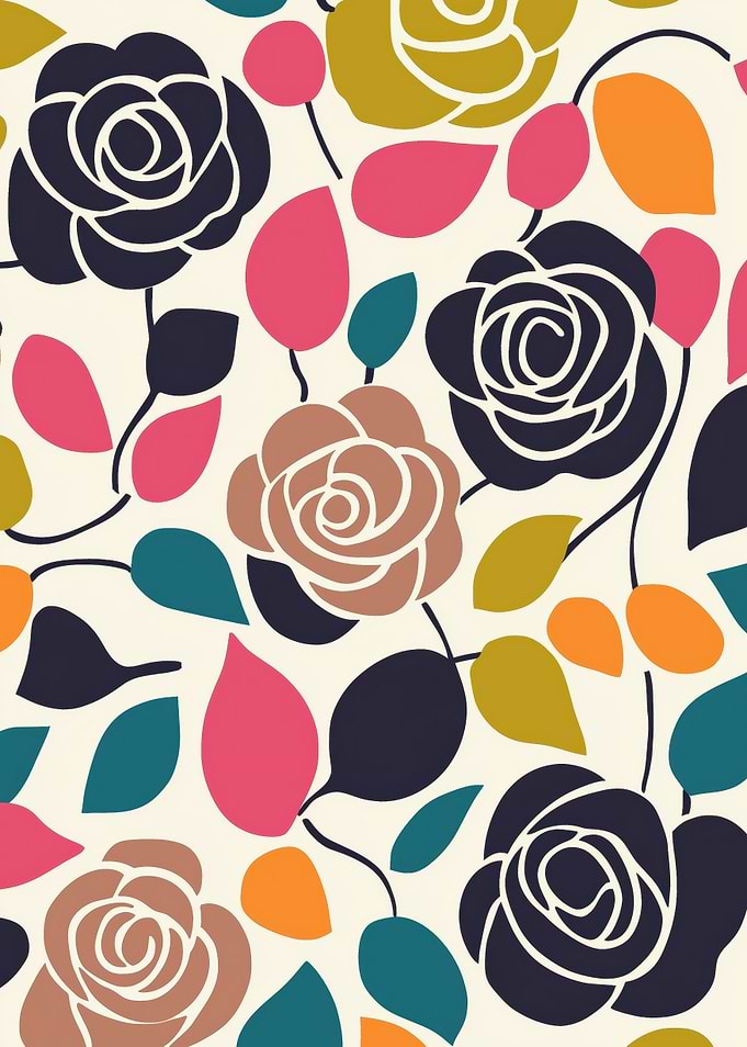 Roses Matisse Floral Mid Century