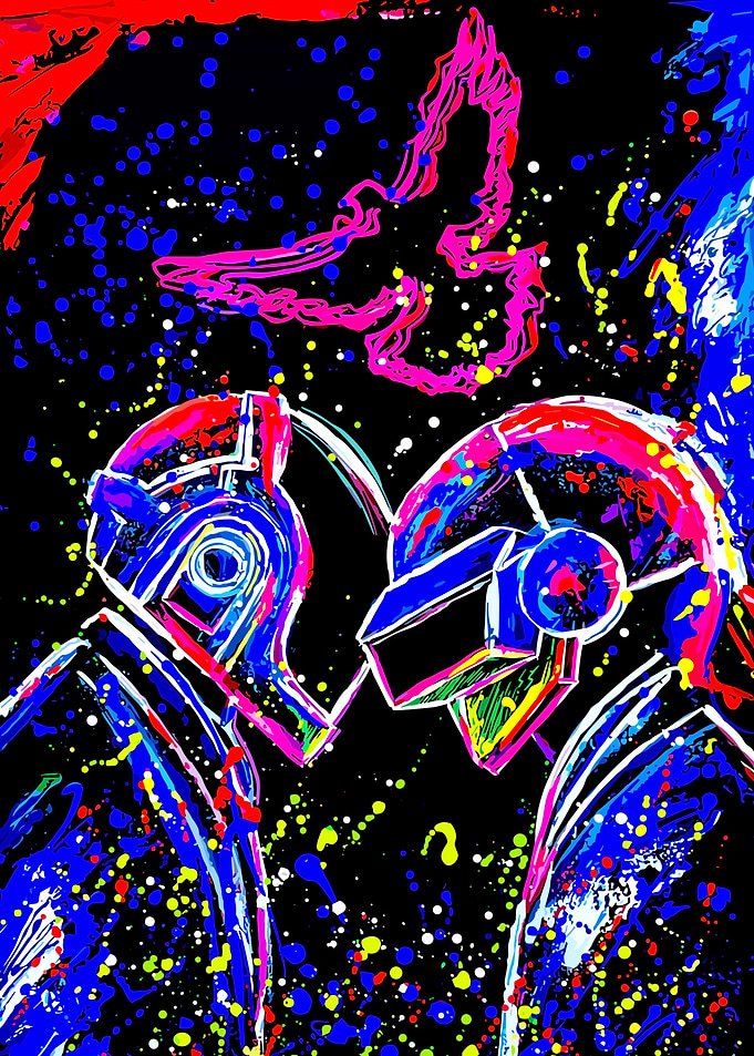 Daft Punk Neon Art