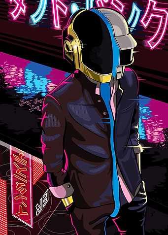 Daft Punk Neon Art