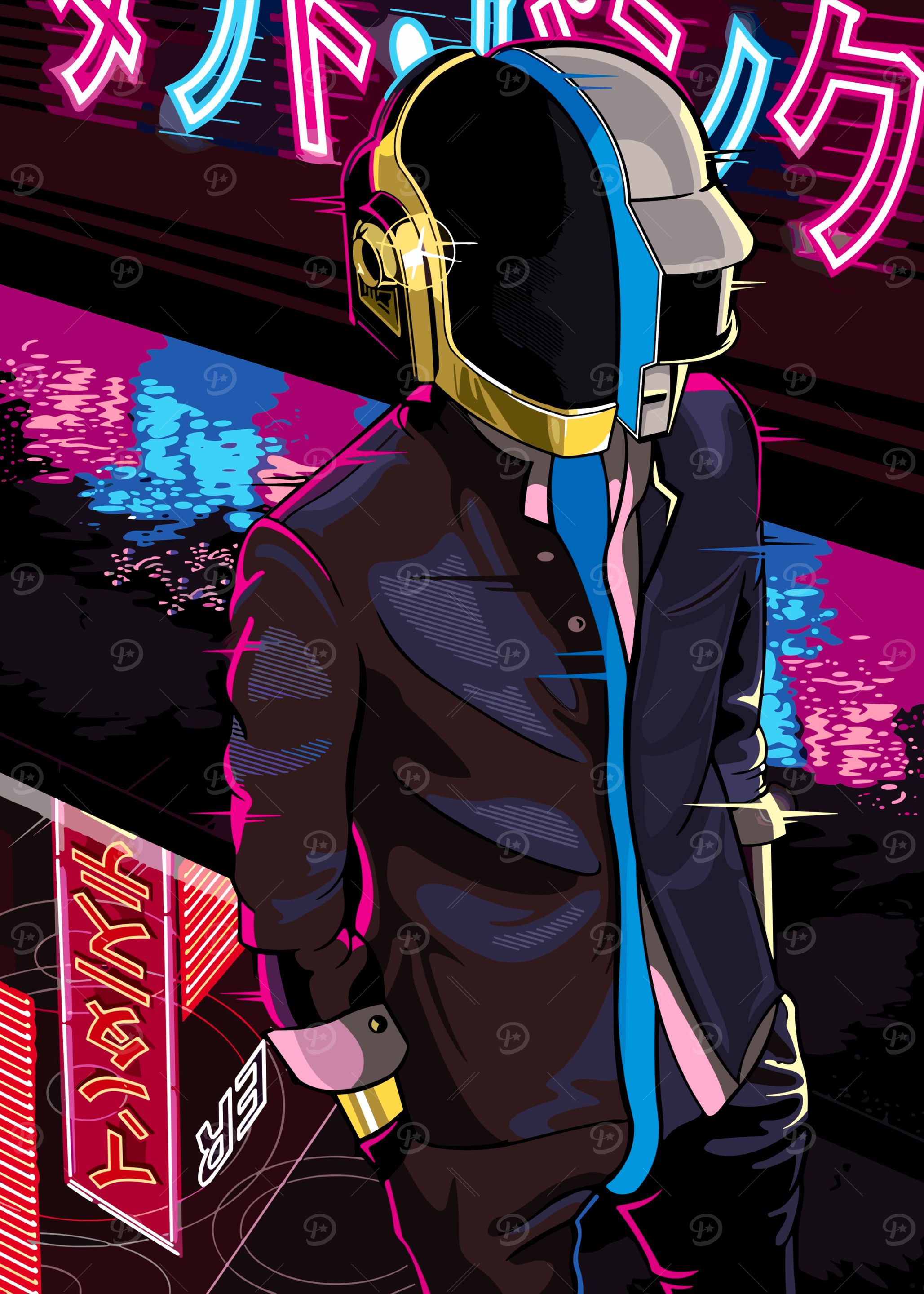 Daft Punk Neon Art