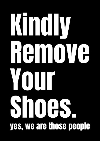 Remove Shoes Sign