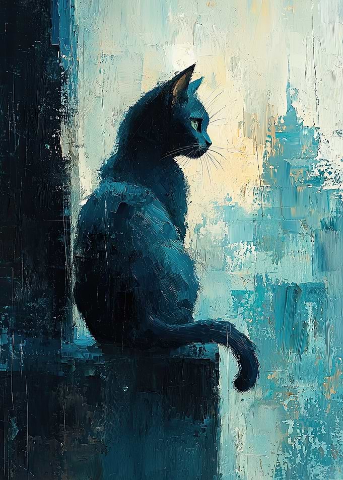 Black Cat Window View