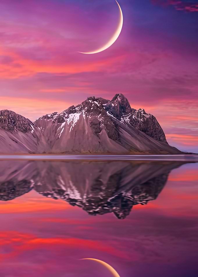 Mountain Reflection at Sunset