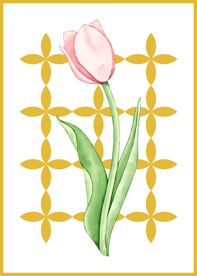 Pink Tulip Watercolor