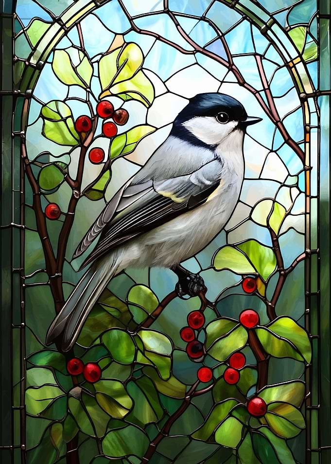 Stained Glass Titmouse