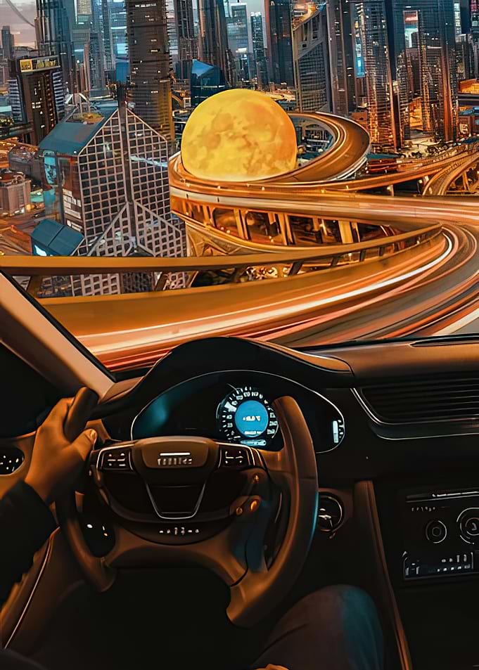Futuristic Cityscape Drive