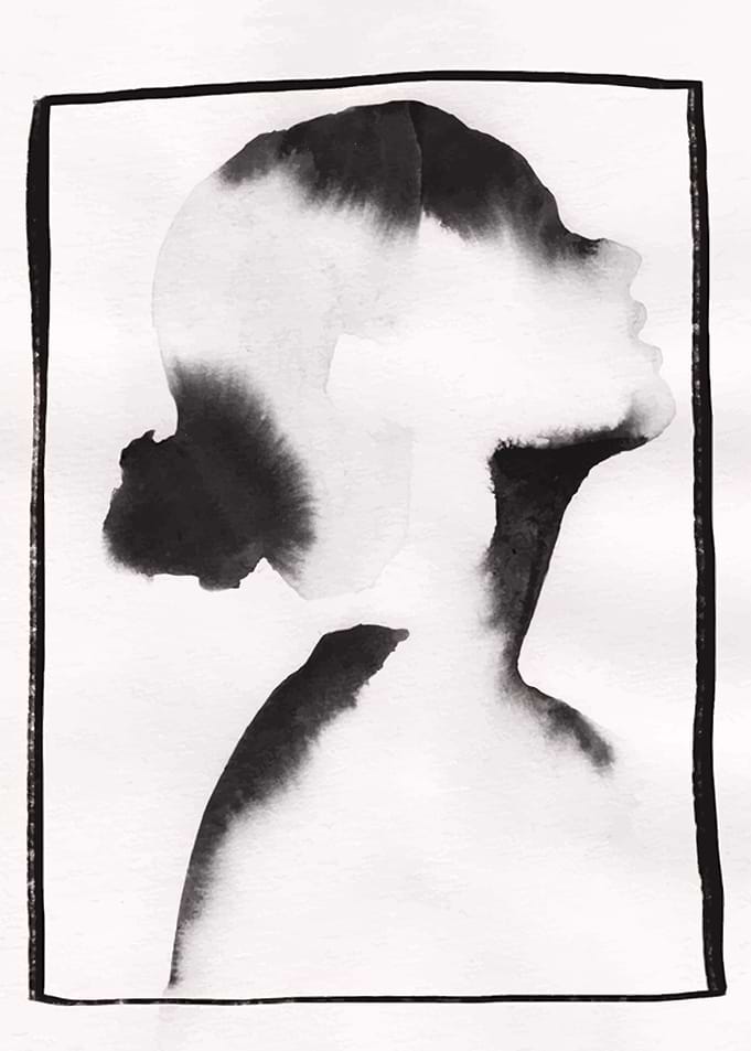 Ink Silhouette of a Woman