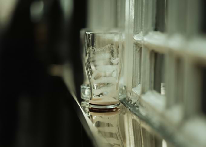 Empty Glass on Counter