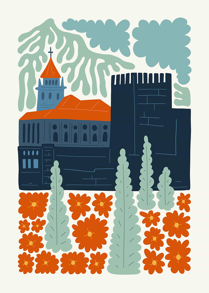 Castle and Church Illustration