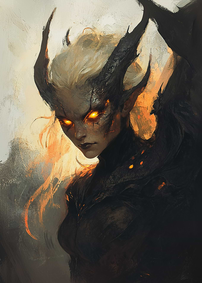 Bringer of Twilight’s Blessing, Demoness with Fiery Eyes
