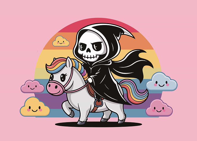 Grim Reaper on Unicorn