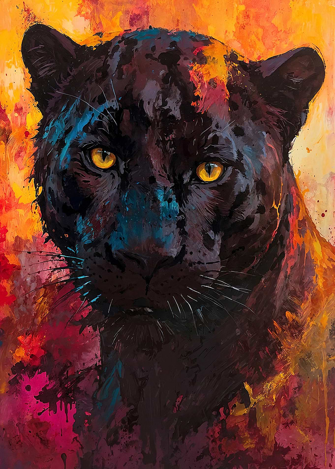 Black Panther Splash Painting