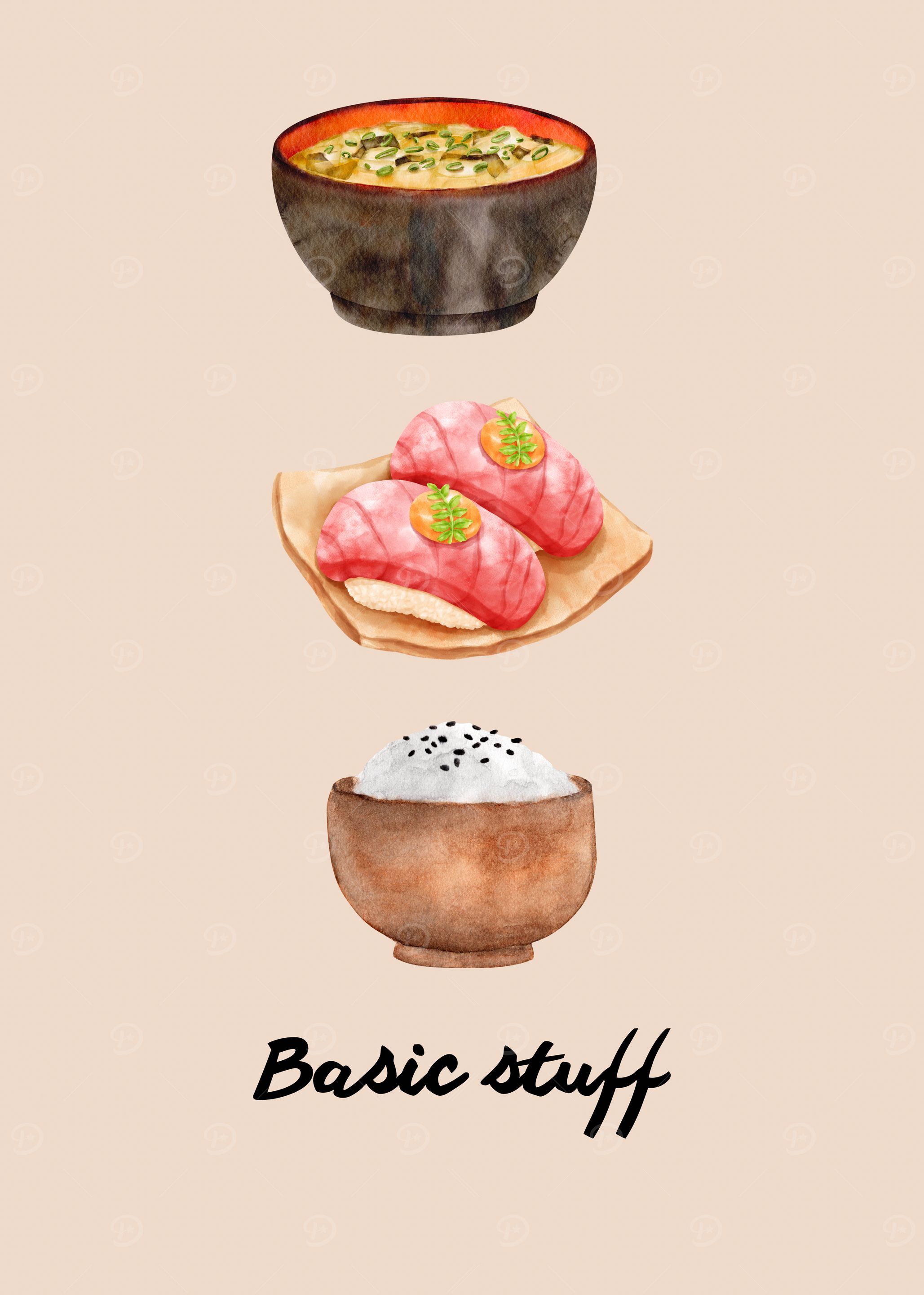 Japanese Food Watercolor