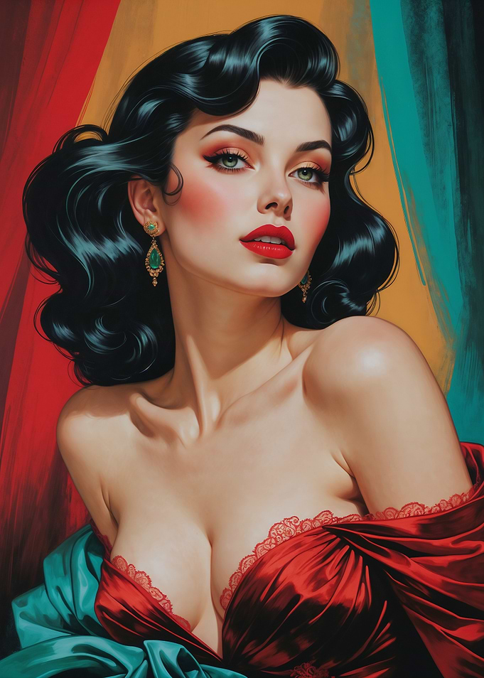 Brunette Pin-Up Glamour Portrait
