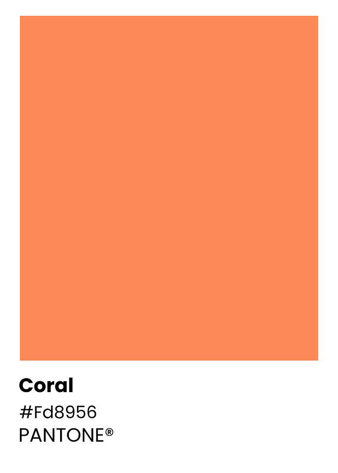 Pantone Coral Color Swatch