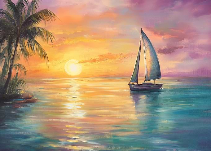 Sunset Sailboat
