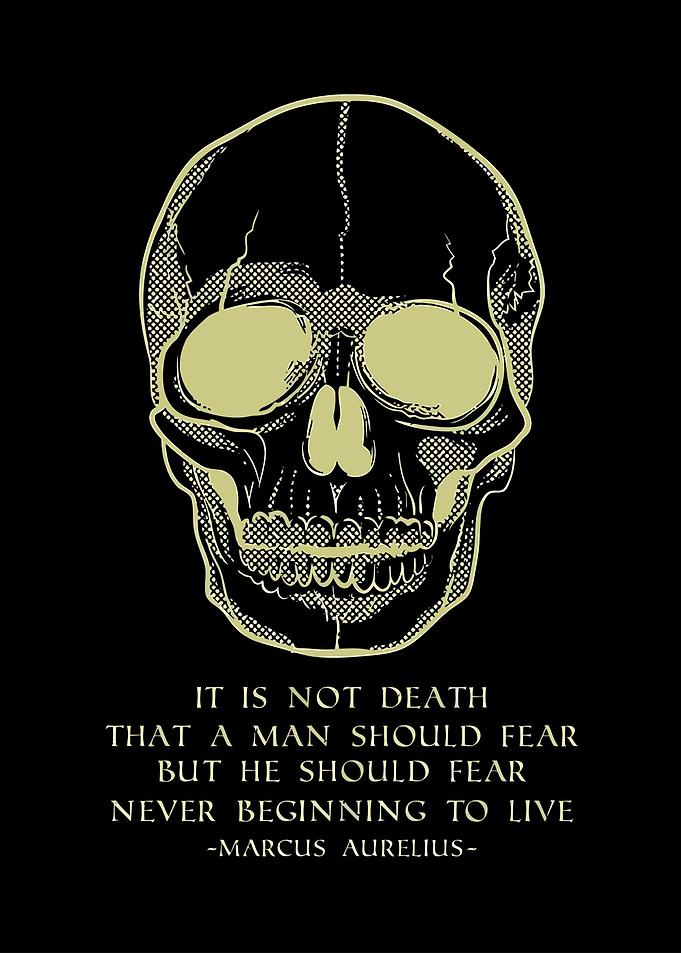 Skull Quote - Marcus Aurelius