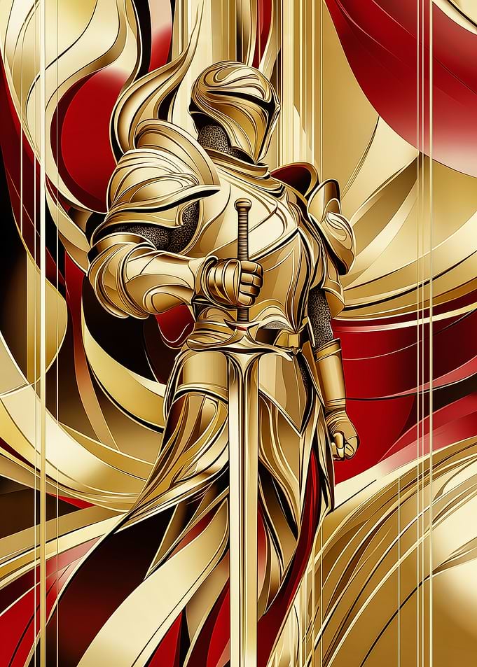 Golden Knight Art Deco