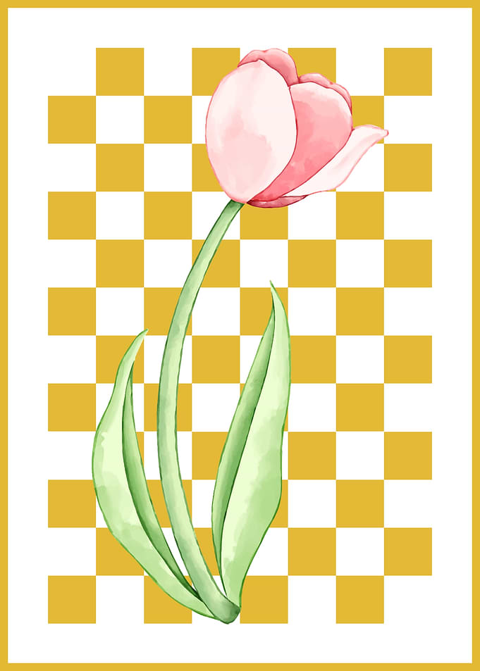 Pink Tulip Watercolor