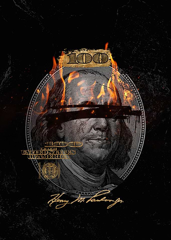 Burning Hundred Dollar Bill
