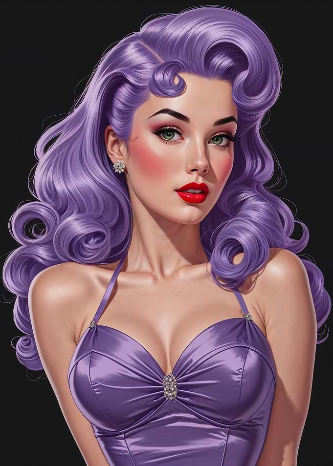Purple Hair Pinup