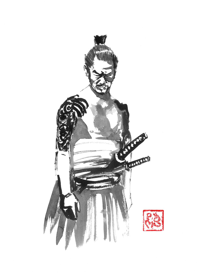 Samurai Ink Painting