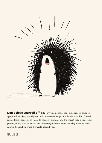 Hedgehog, Stay connected and embrace life – Exclamation Mark