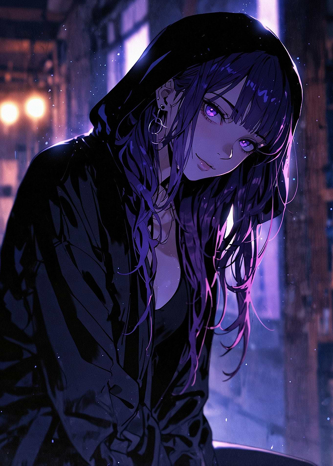 Purple Haired Anime Girl