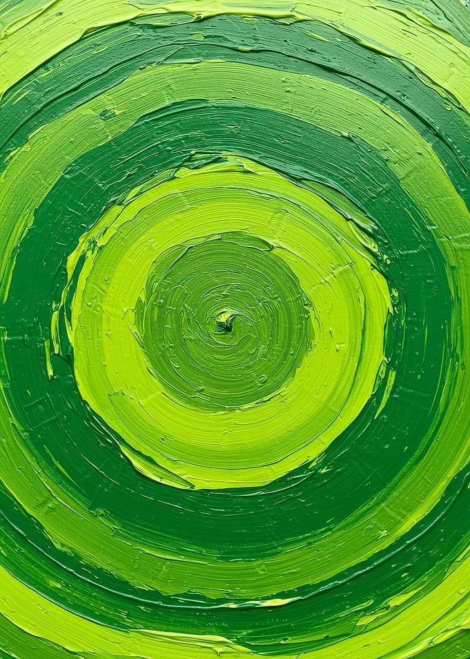 Green Circle Abstract Painting