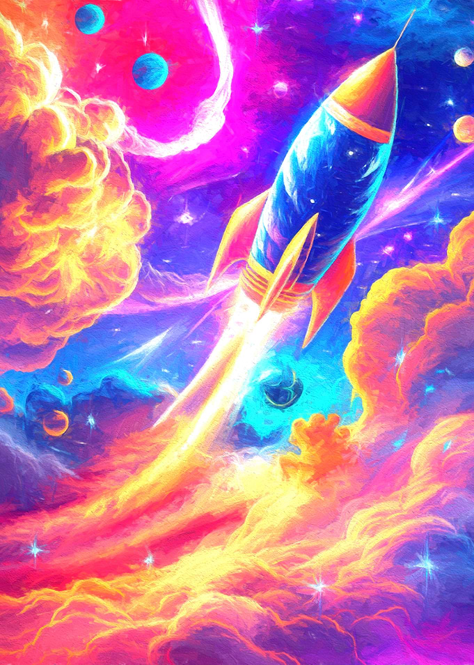 Rocket Launch in Space
