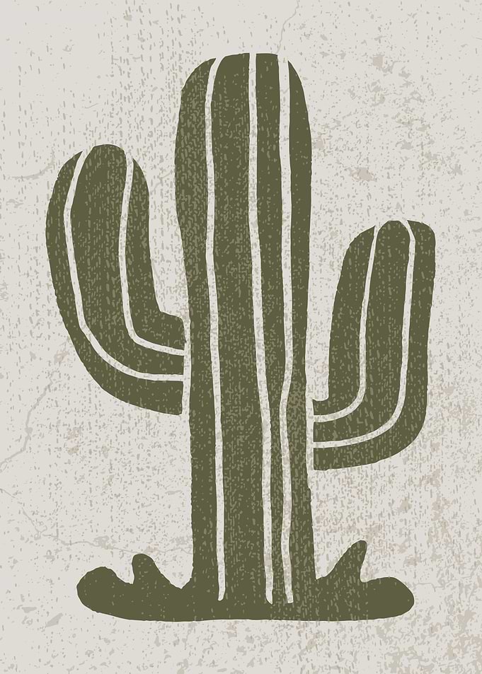 Minimalist Boho Cactus Illustration
