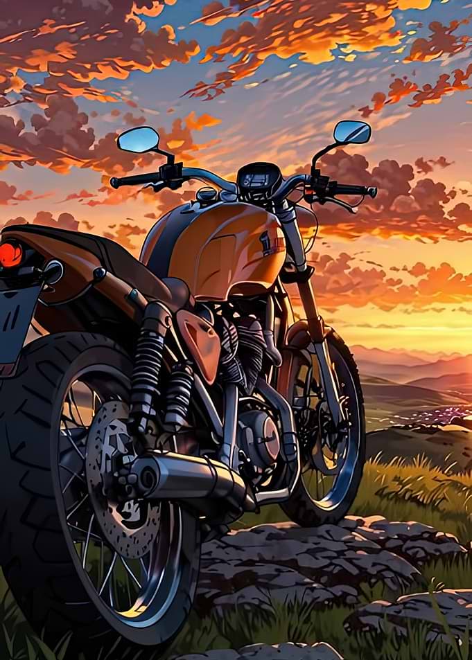 Motorcycle Sunset