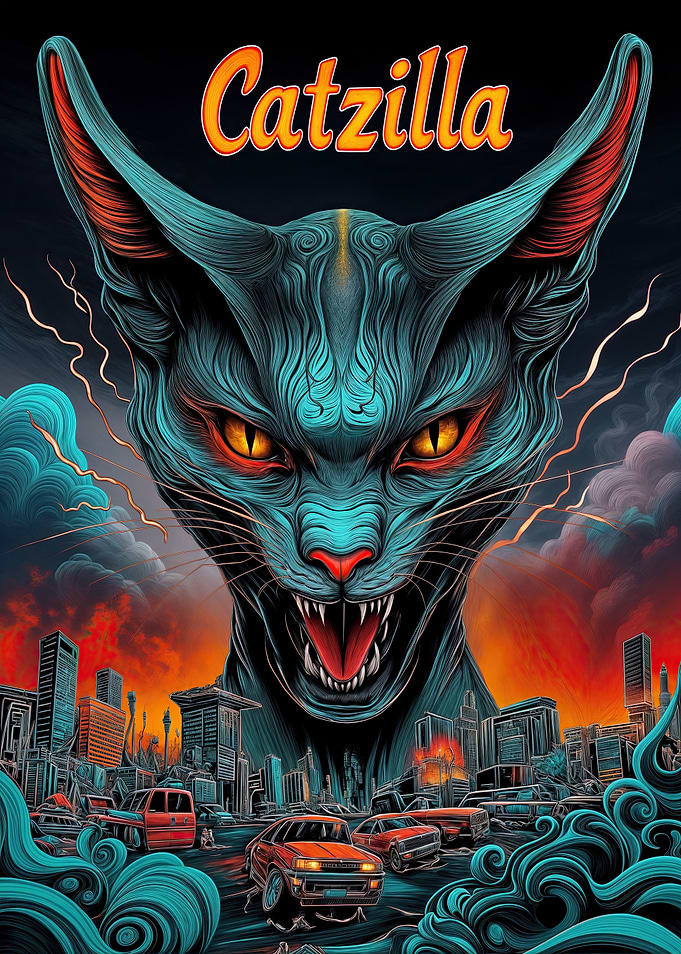 Catzilla Monster Art