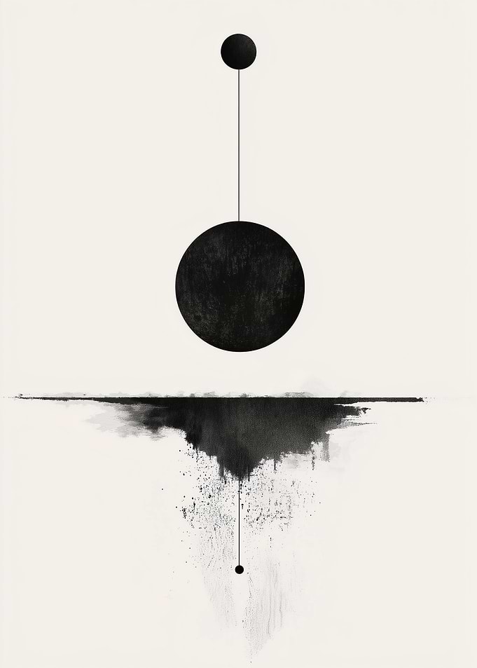 Minimalist Black Circle Art: Complete Balance