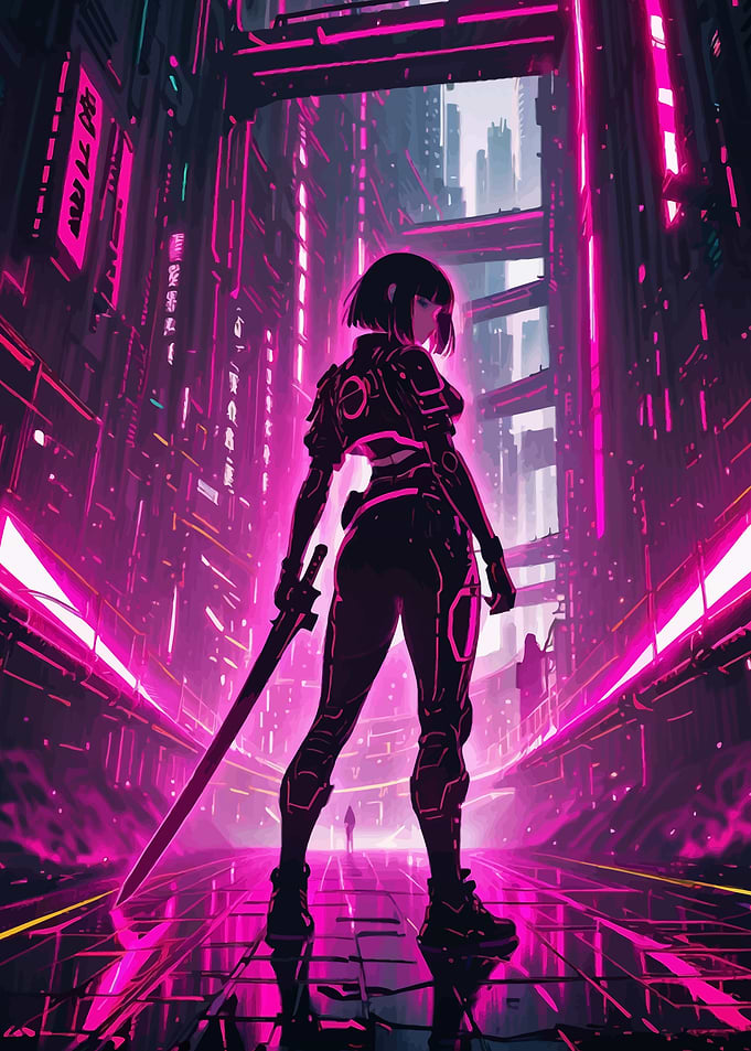 Female Cyberpunk Warrior
