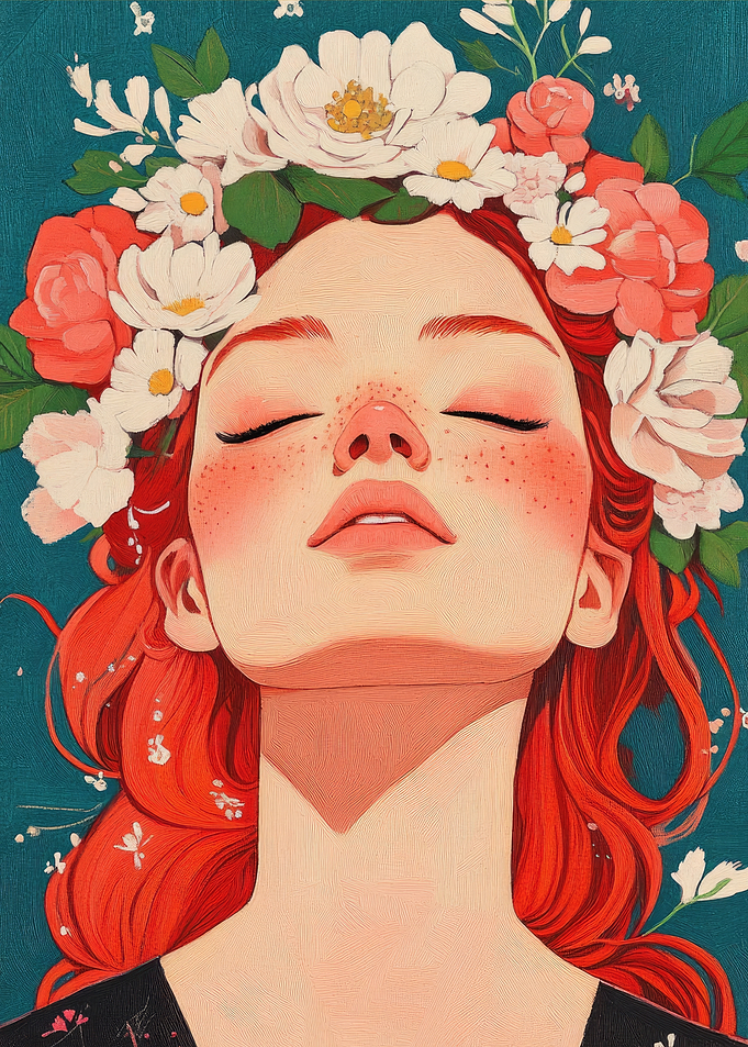 Floral Crown Girl Portrait