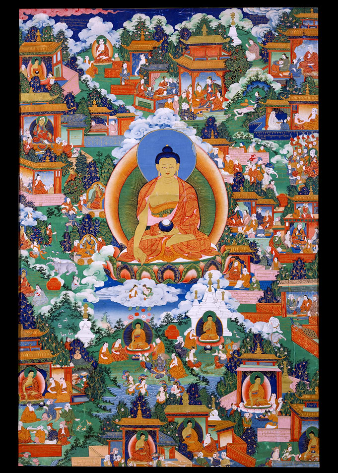 Shakyamuni Buddha with Avadana Legend Scenes