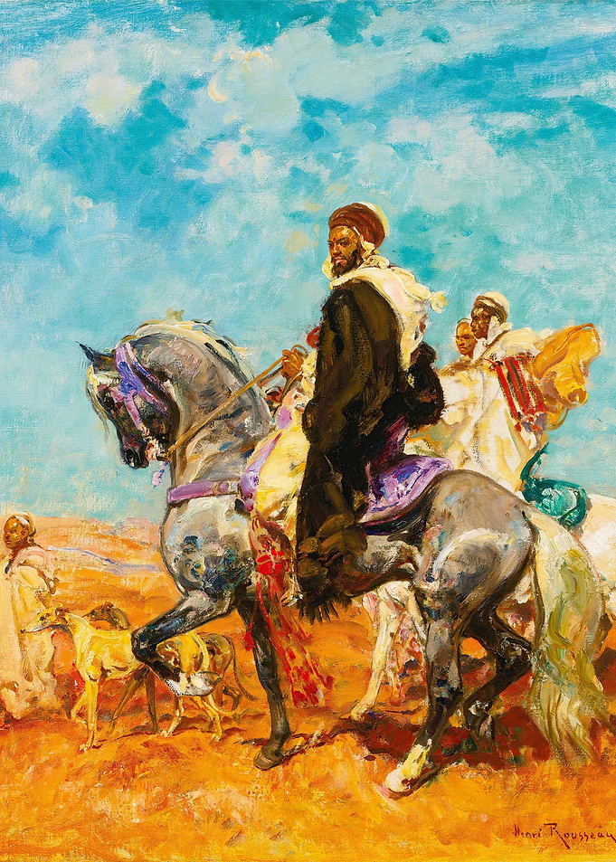 Arab Horsemen in the Desert Painting by Henri Émilien Rousseau