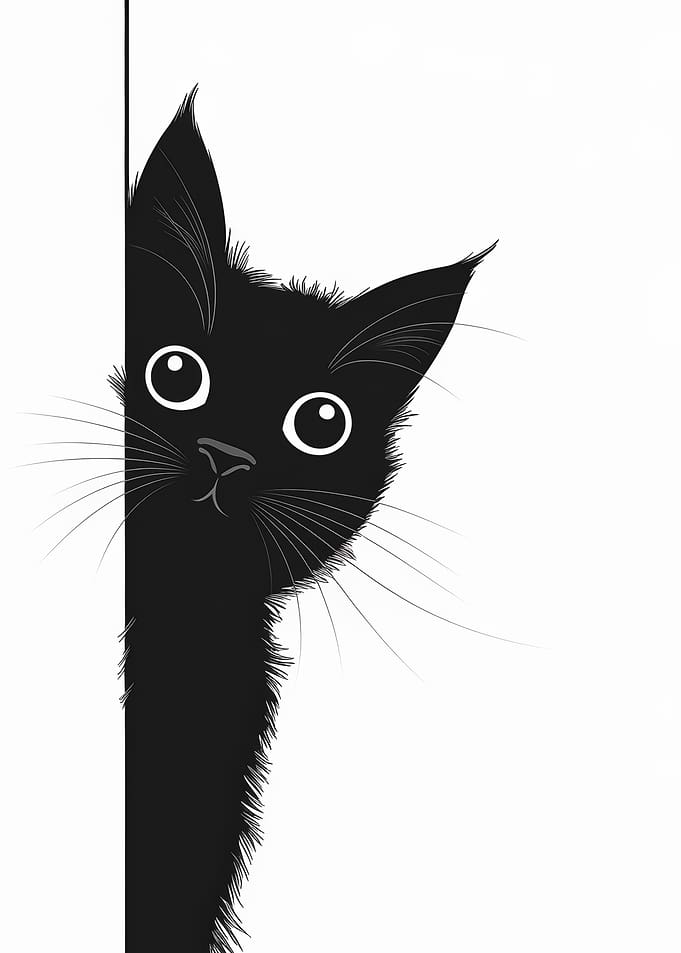 Curious Black Cat