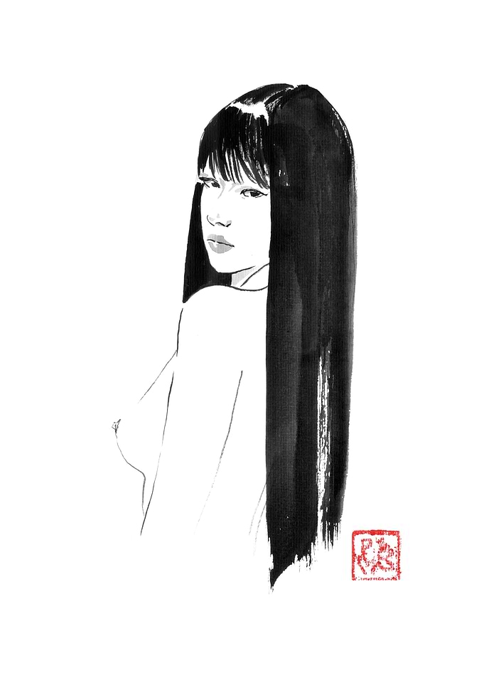 Ink Portrait of Woman