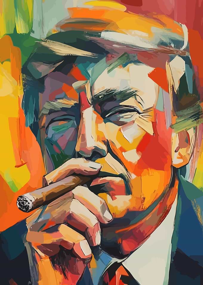 Trump Cigar Portrait