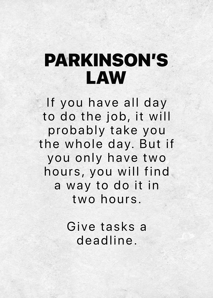Parkinson's Law Quote Inspirational Motivational Art