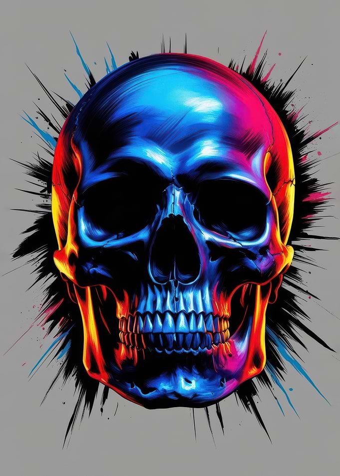 Neon Skull Art