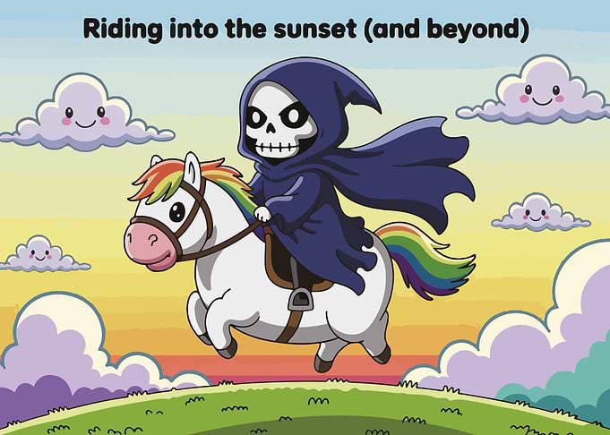 Death Rides a Rainbow Unicorn