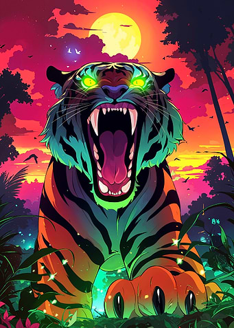 Neon Tiger Roar