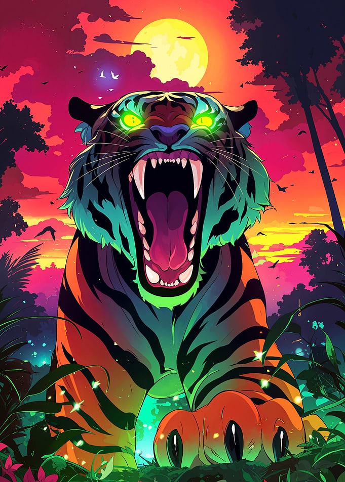 Neon Tiger Roar